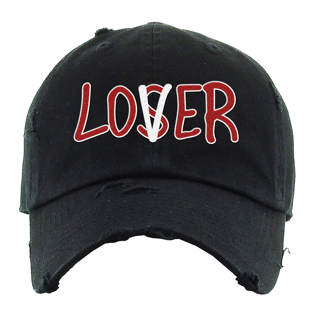 White Cement Reimagined 3s Distressed Dad Hat | Lover, Black