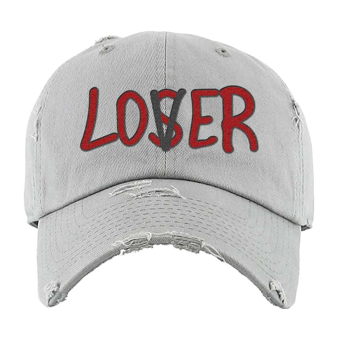 White Cement Reimagined 3s Distressed Dad Hat | Lover, Light Gray