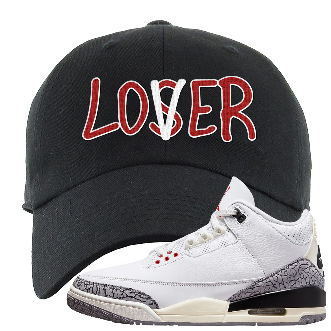 White Cement Reimagined 3s Dad Hat | Lover, Black