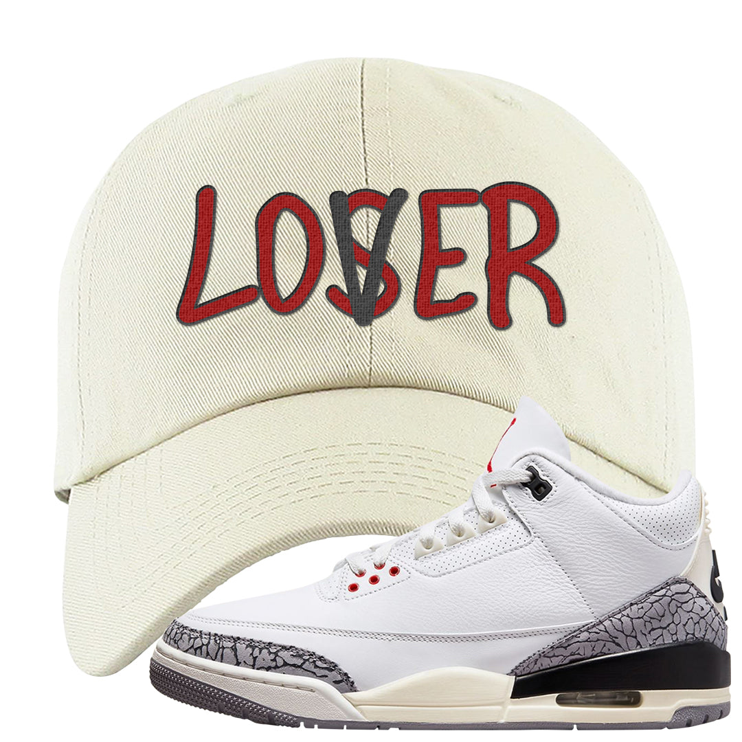 White Cement Reimagined 3s Dad Hat | Lover, White