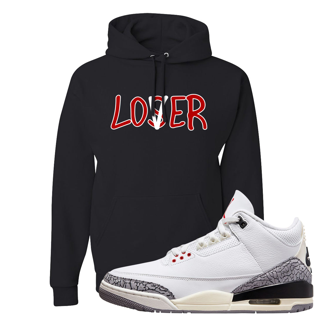 White Cement Reimagined 3s Hoodie | Lover, Black