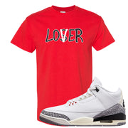 White Cement Reimagined 3s T Shirt | Lover, Red