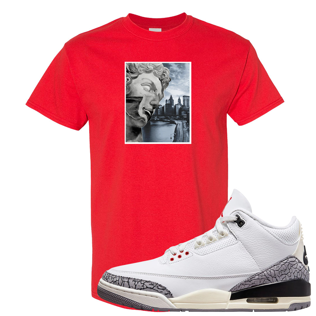 White Cement Reimagined 3s T Shirt | Miguel, Red