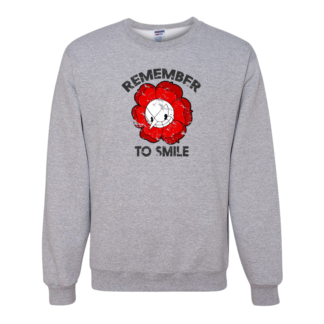 White Cement Reimagined 3s Crewneck Sweatshirt | Remember To Smile, Ash