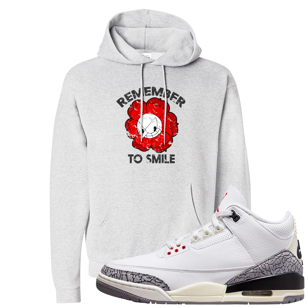 White Cement Reimagined 3s Hoodie | Remember To Smile, Ash