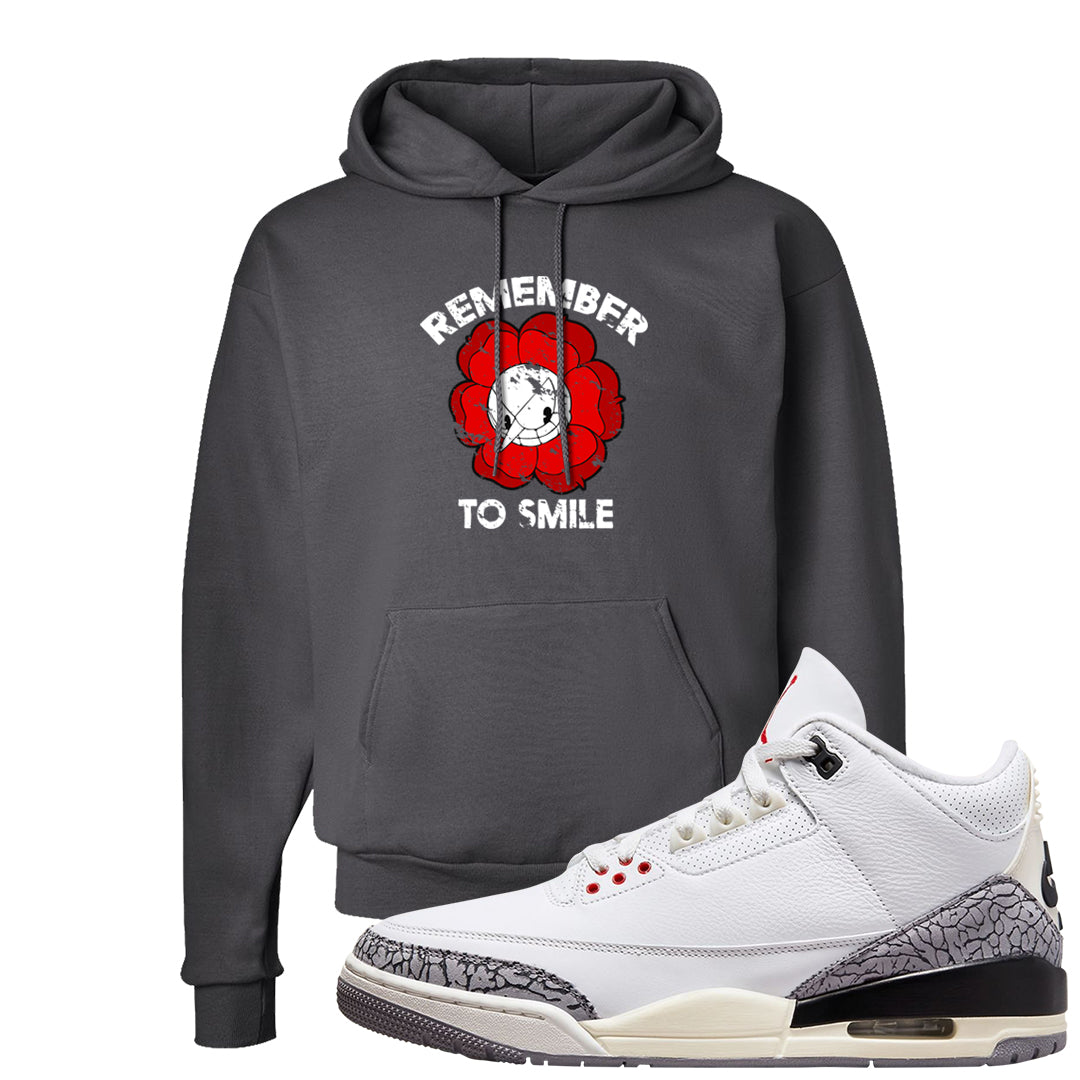 White Cement Reimagined 3s Hoodie | Remember To Smile, Smoke Grey