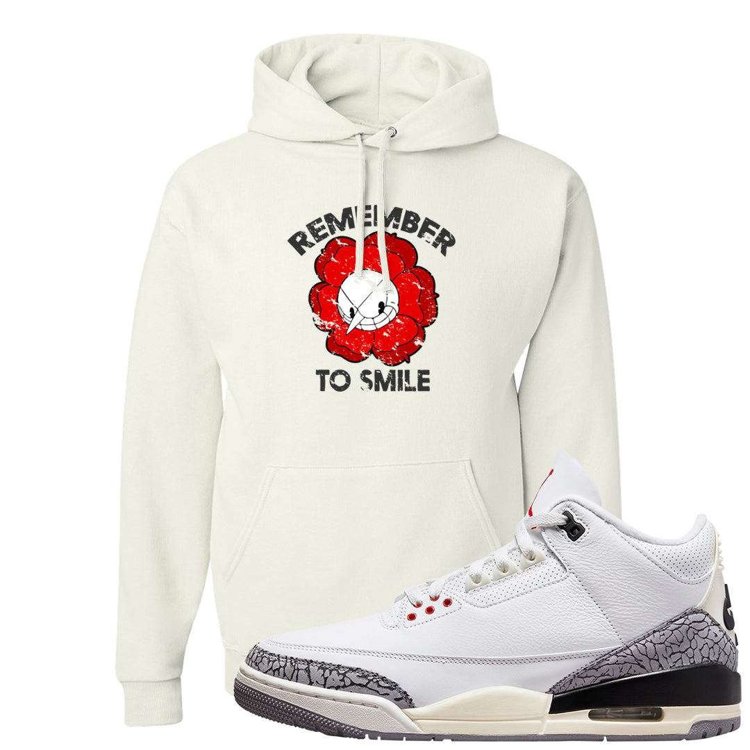 White Cement Reimagined 3s Hoodie | Remember To Smile, White