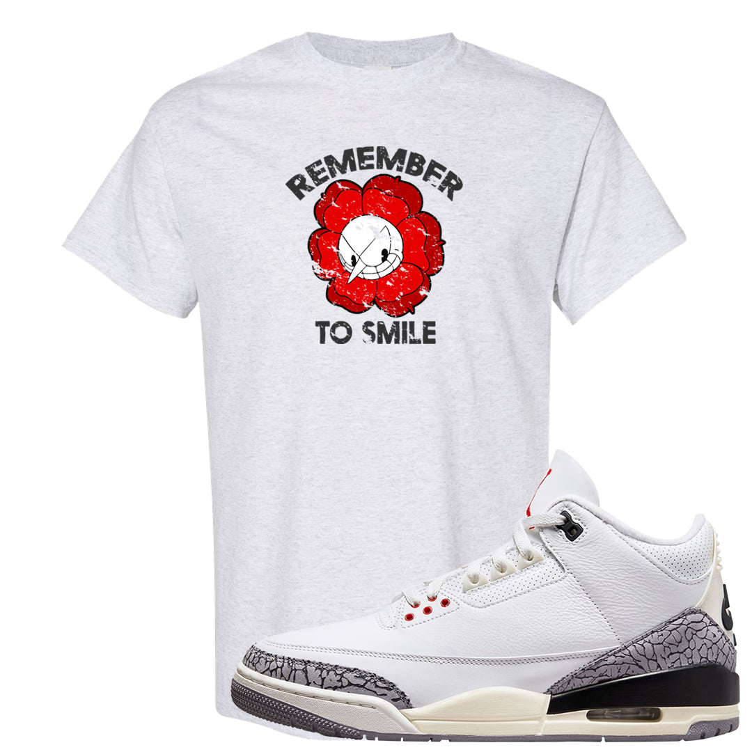 White Cement Reimagined 3s T Shirt | Remember To Smile, Ash