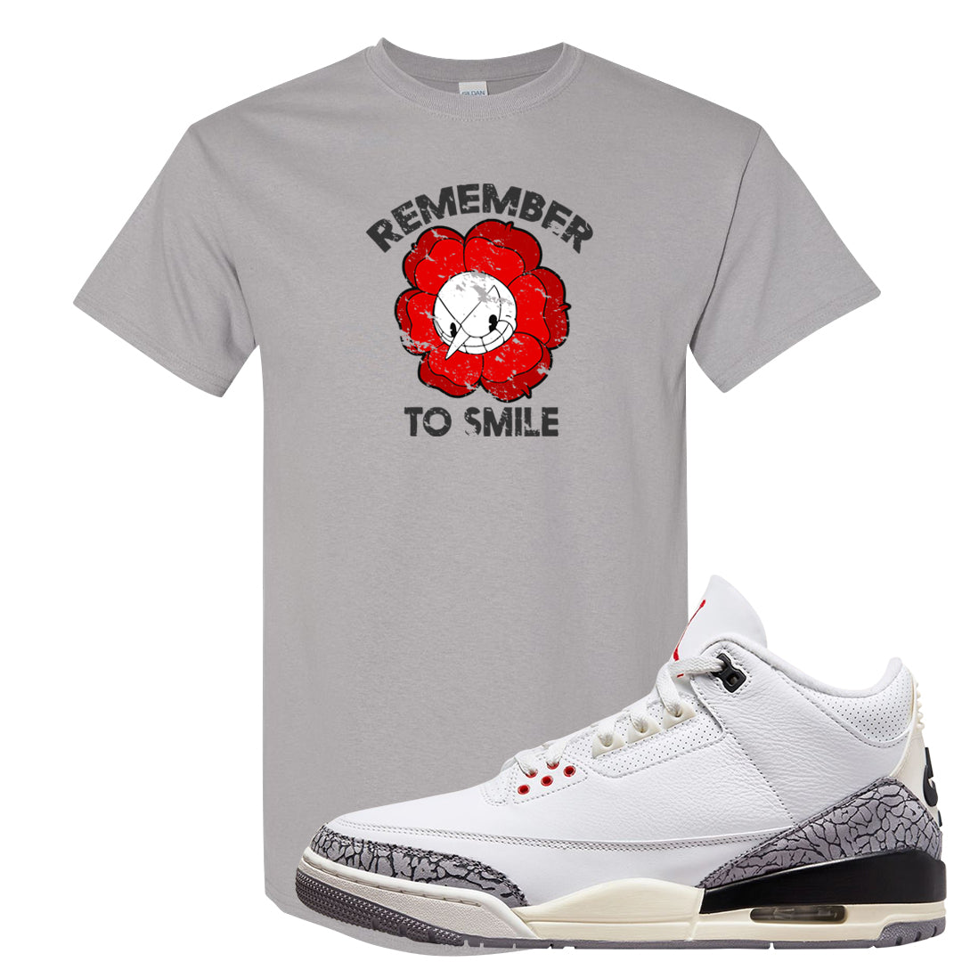 White Cement Reimagined 3s T Shirt | Remember To Smile, Gravel
