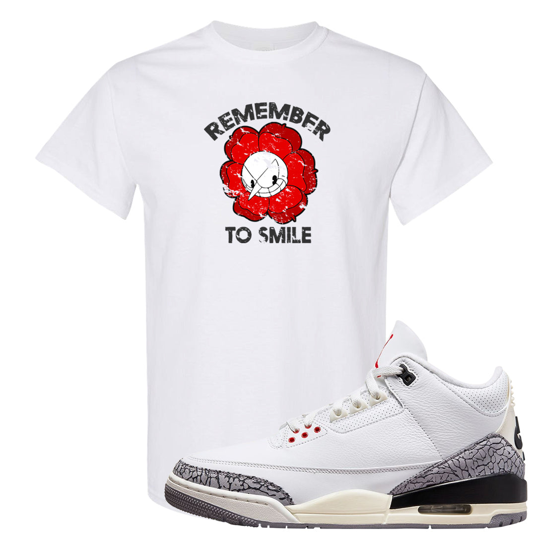White Cement Reimagined 3s T Shirt | Remember To Smile, White