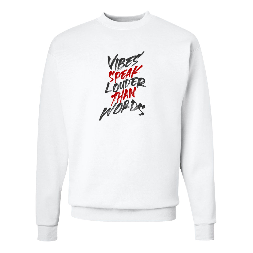 White Cement Reimagined 3s Crewneck Sweatshirt | Vibes Speak Louder Than Words, White