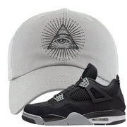 Black Canvas 4s Dad Hat | All Seeing Eye, Light Gray