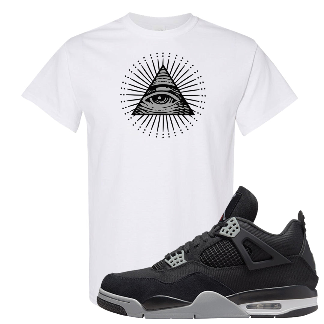 Black Canvas 4s T Shirt | All Seeing Eye, White