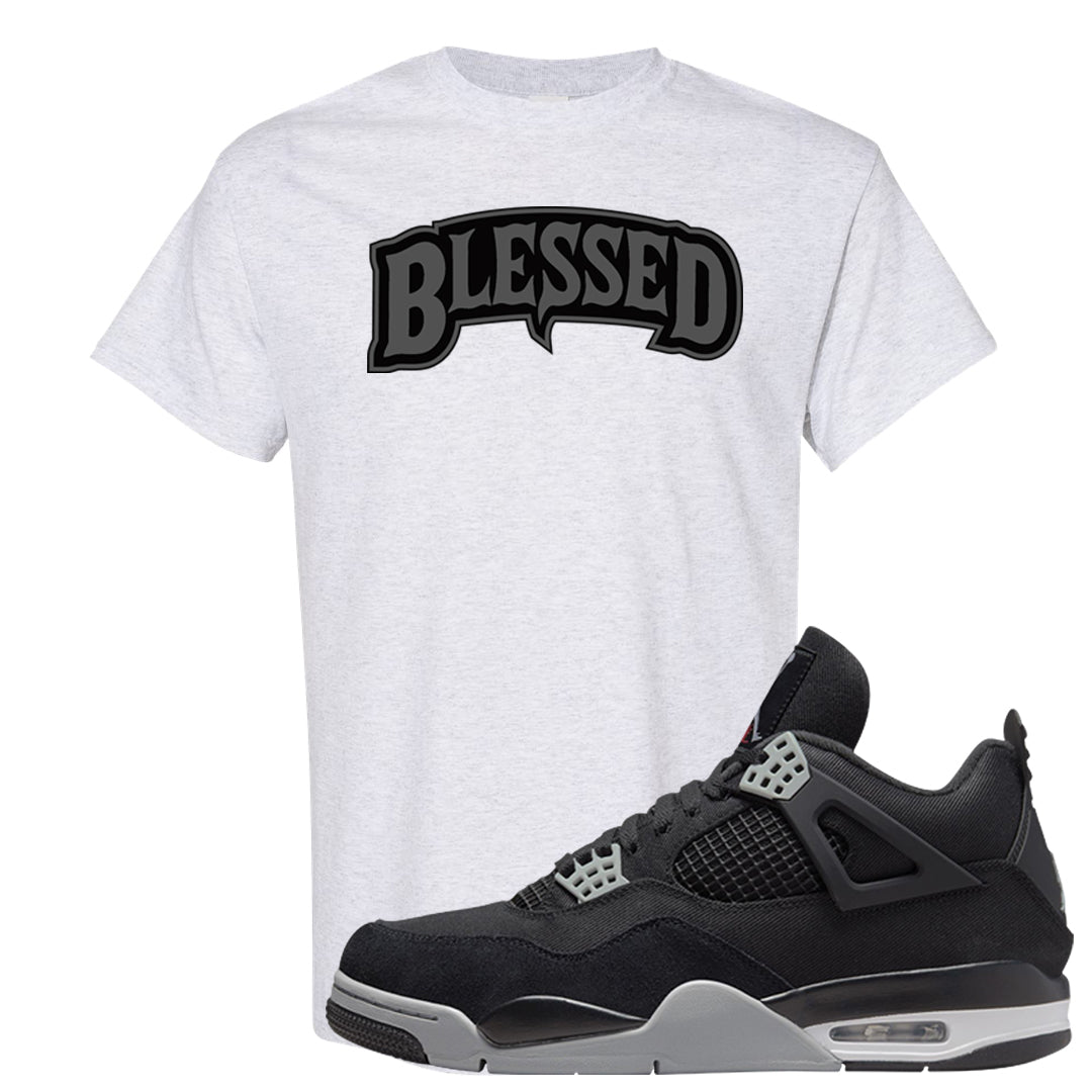 Black Canvas 4s T Shirt | Blessed Arch, Ash