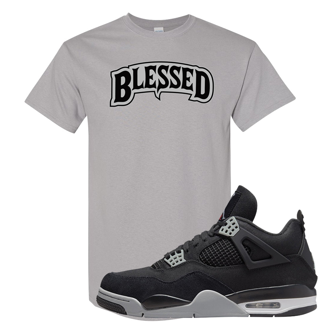 Black Canvas 4s T Shirt | Blessed Arch, Gravel