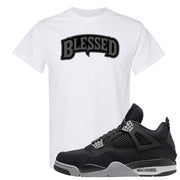 Black Canvas 4s T Shirt | Blessed Arch, White