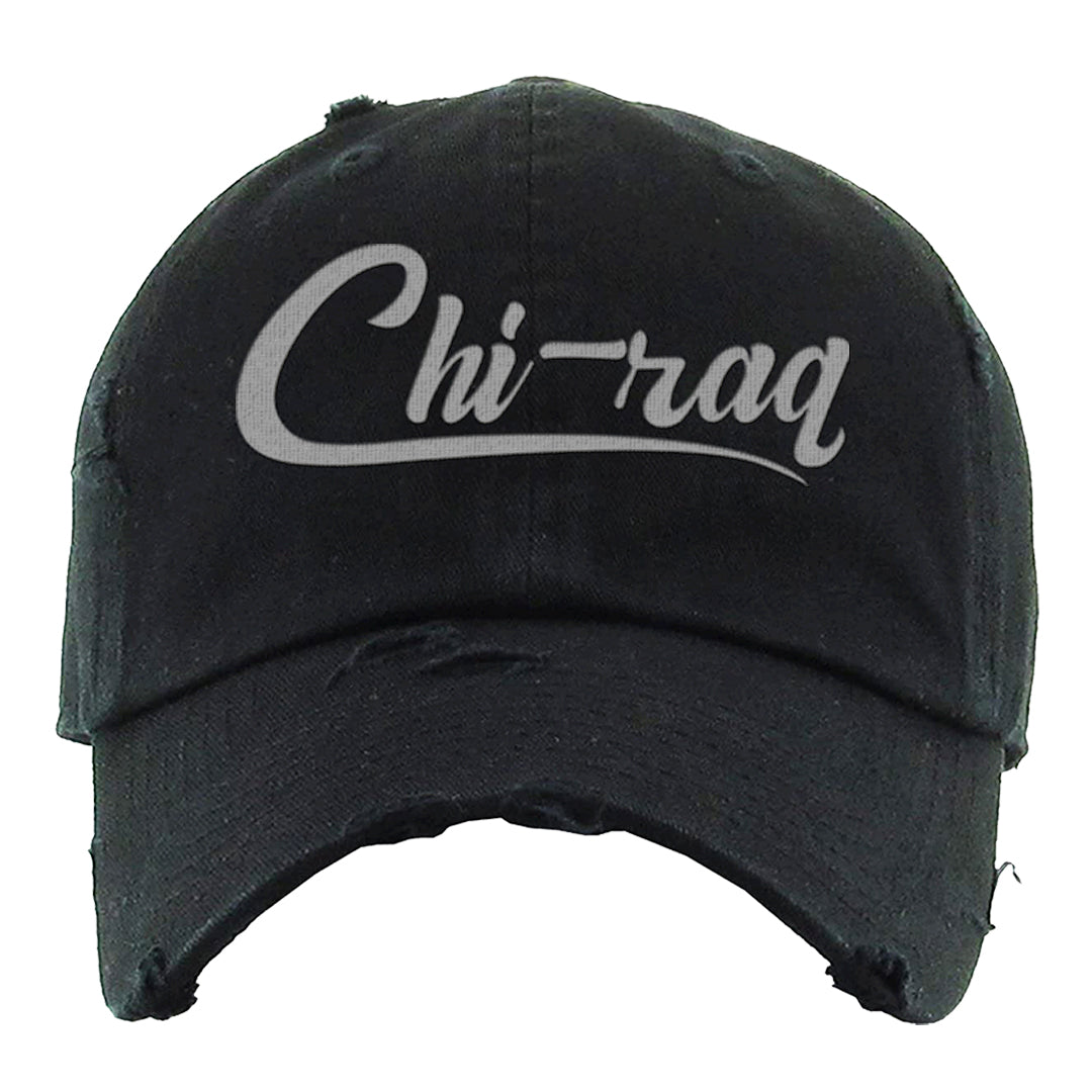 Black Canvas 4s Distressed Dad Hat | Chiraq, Black