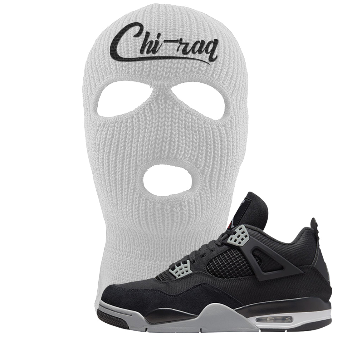 Black Canvas 4s Ski Mask | Chiraq, White