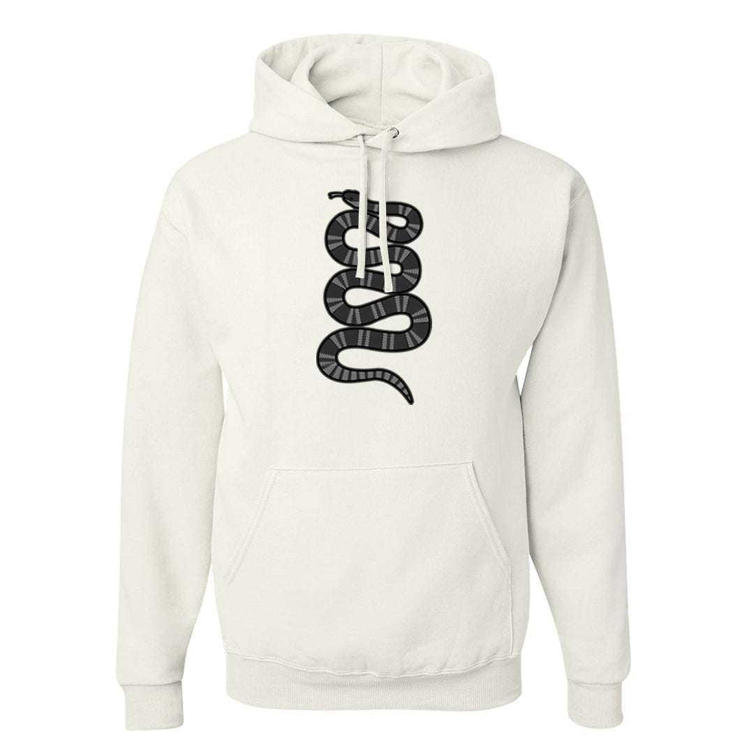 Black Canvas 4s Hoodie | Coiled Snake, White