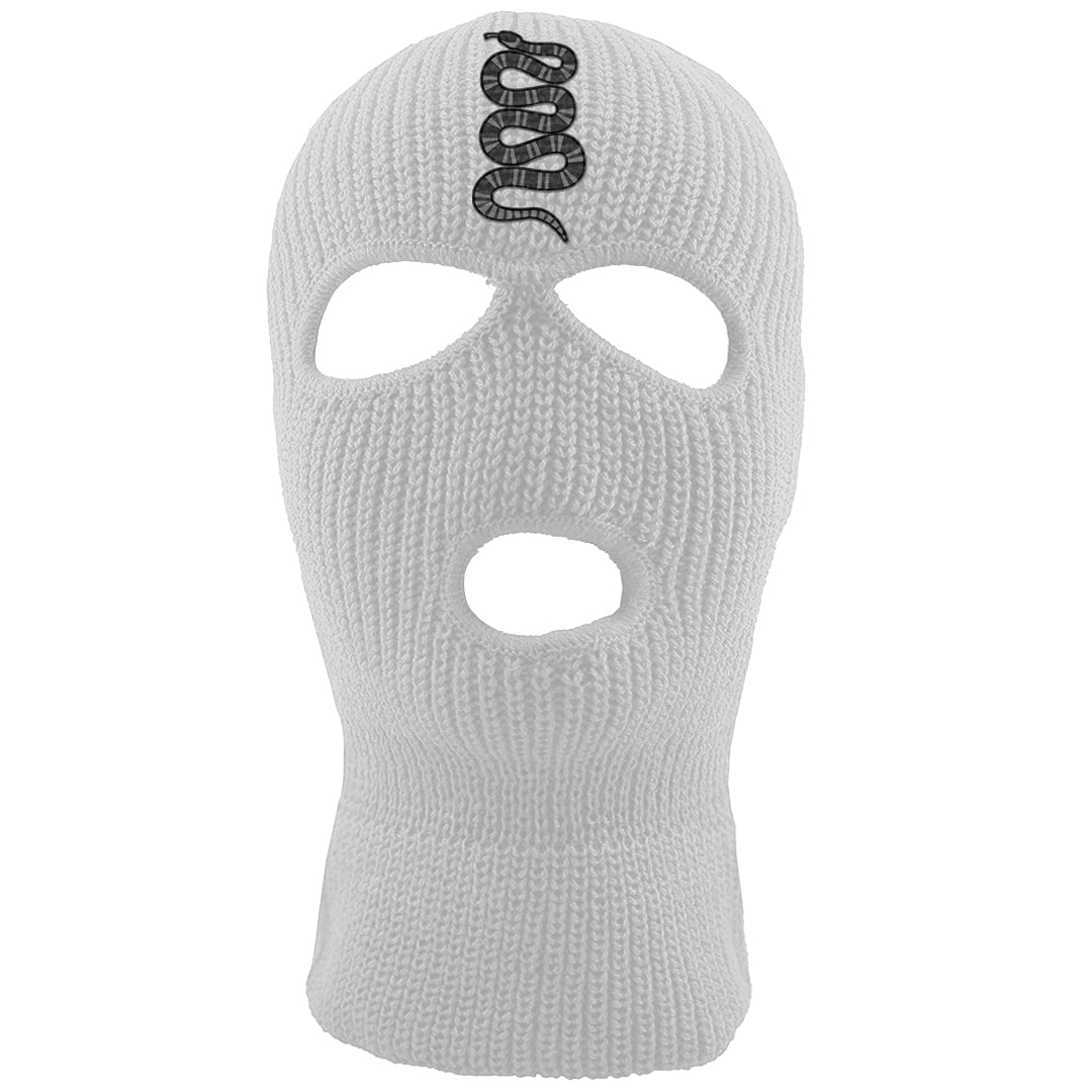 Black Canvas 4s Ski Mask | Coiled Snake, White