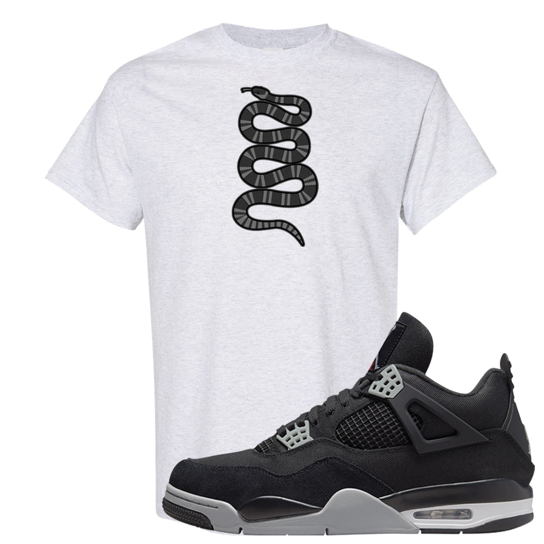 Black Canvas 4s T Shirt | Coiled Snake, Ash