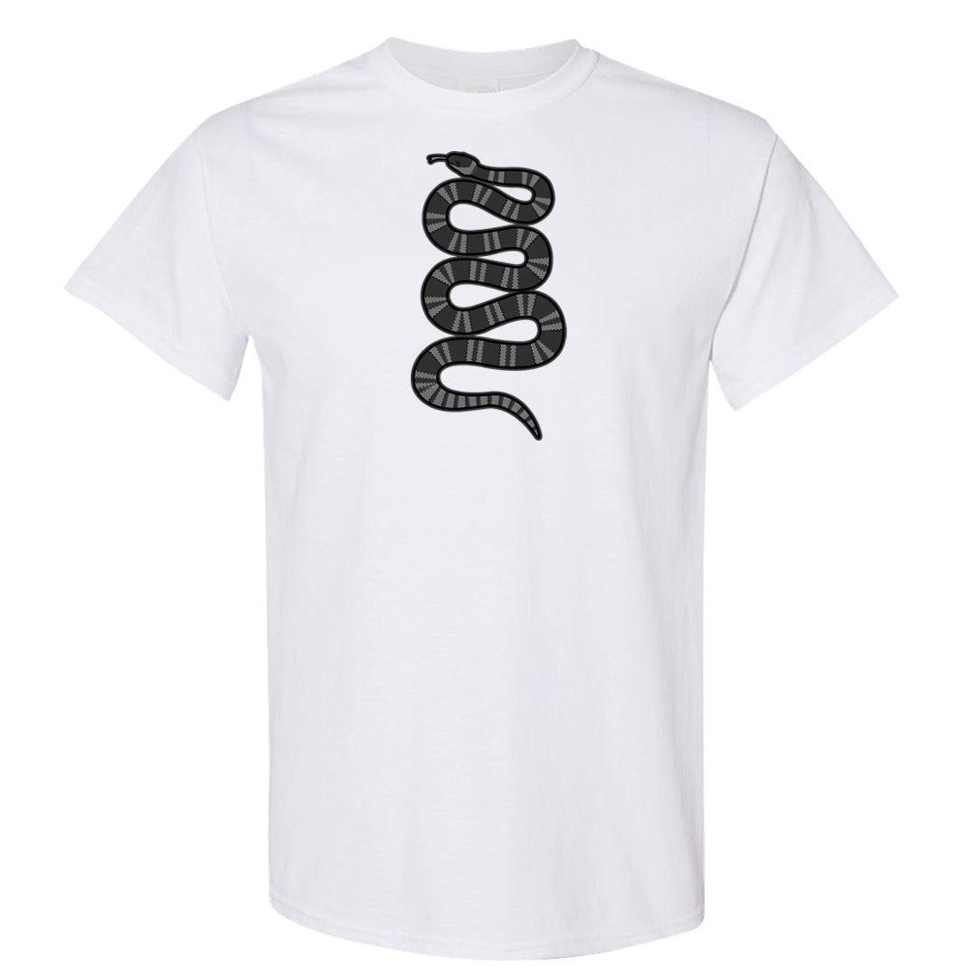 Black Canvas 4s T Shirt | Coiled Snake, White
