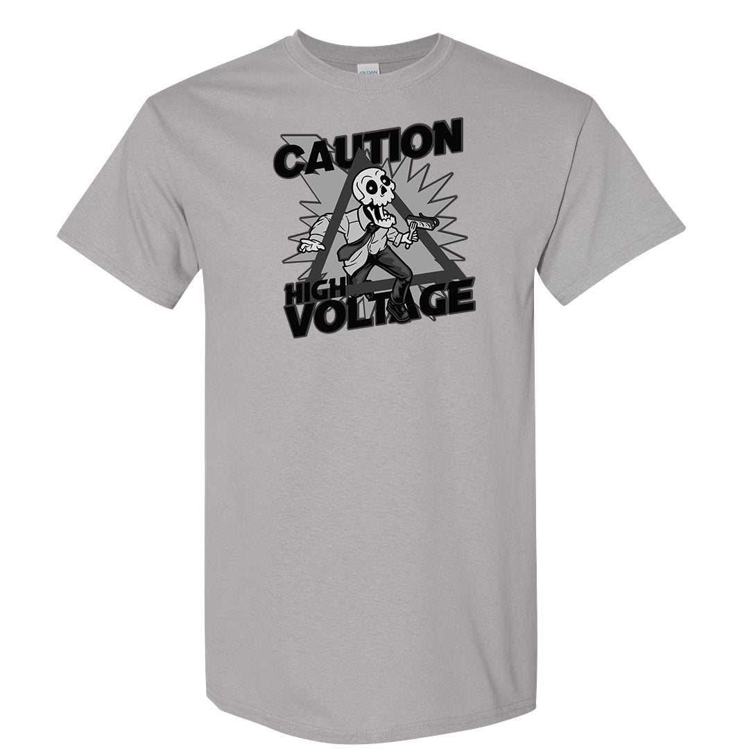 Black Canvas 4s T Shirt | Caution High Voltage, Gravel