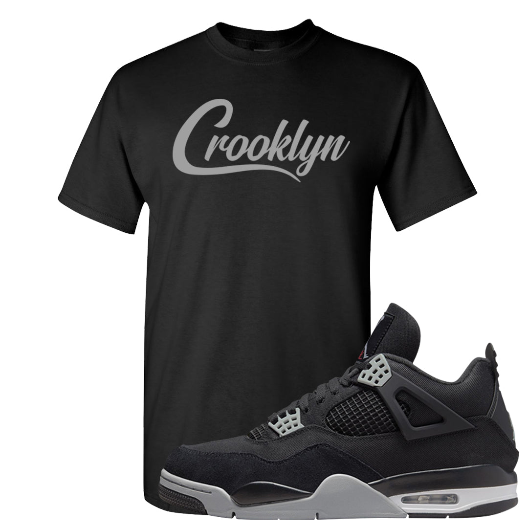 Black Canvas 4s T Shirt | Crooklyn, Black