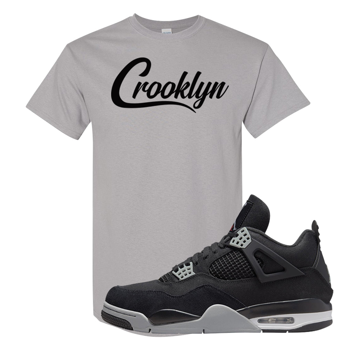 Black Canvas 4s T Shirt | Crooklyn, Gravel