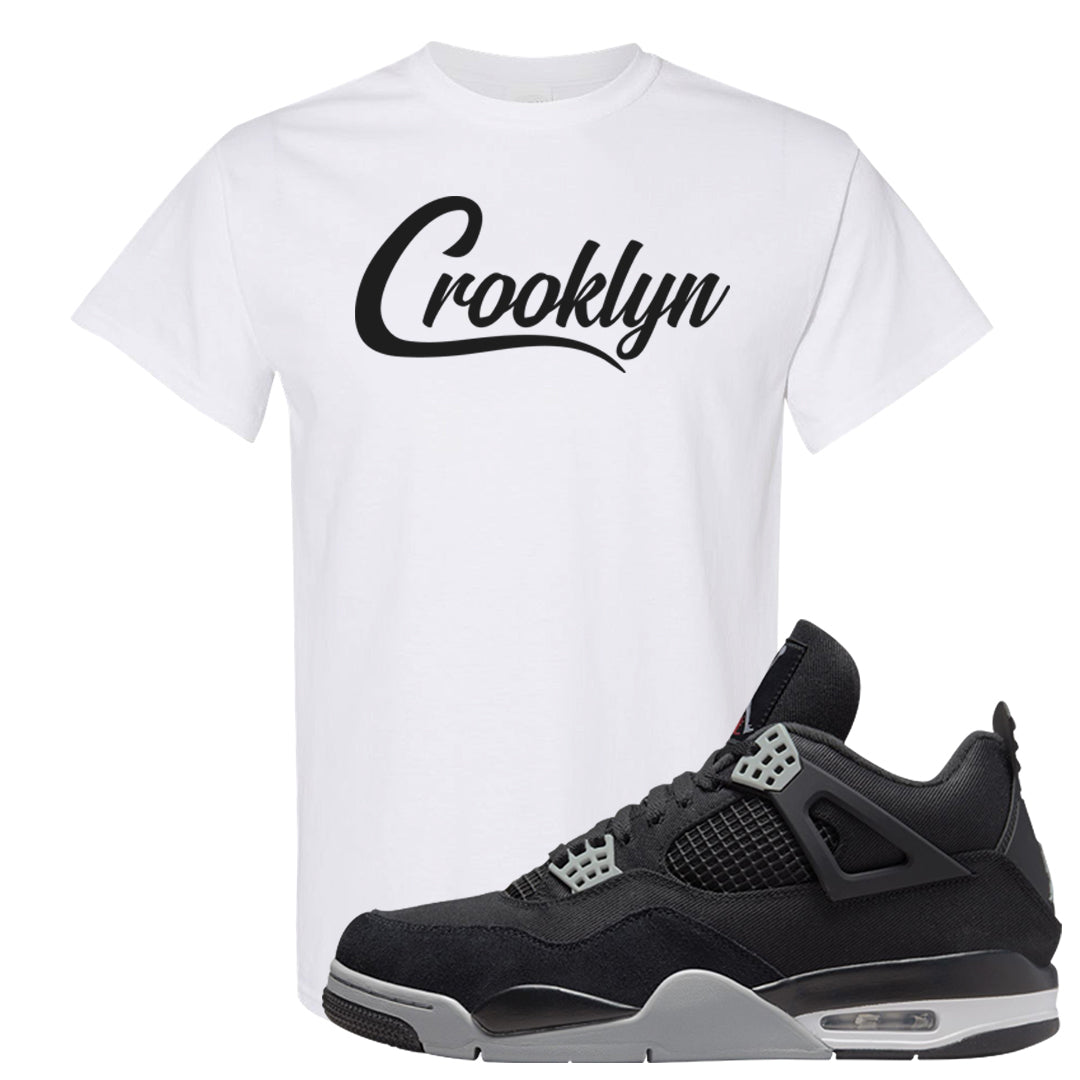 Black Canvas 4s T Shirt | Crooklyn, White