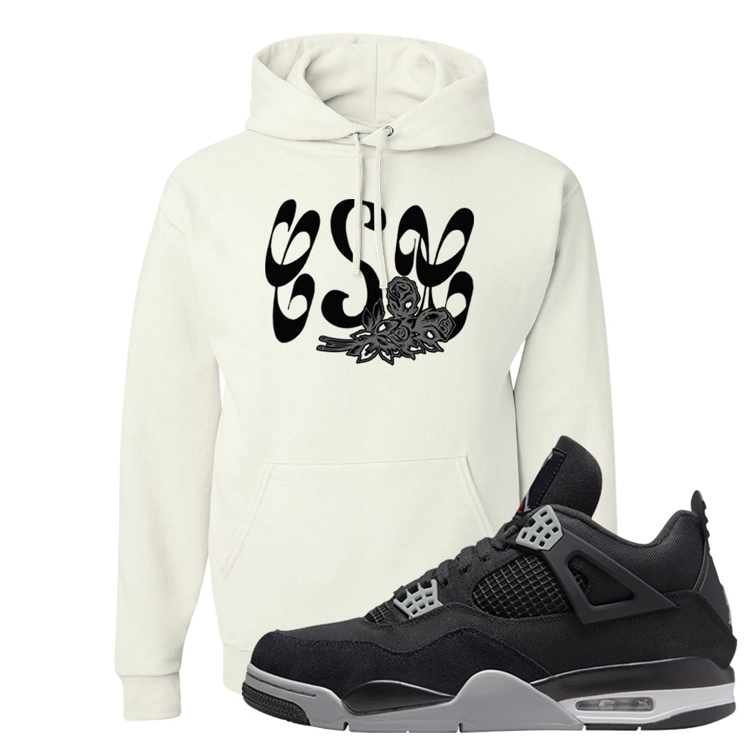 Black Canvas 4s Hoodie | Certified Sneakerhead, White
