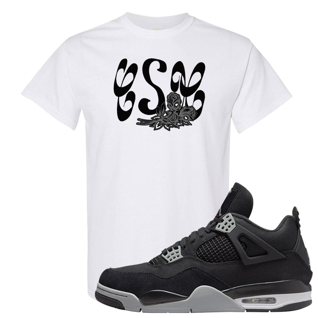 Black Canvas 4s T Shirt | Certified Sneakerhead, White