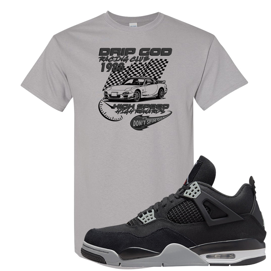 Black Canvas 4s T Shirt | Drip God Racing Club, Gravel