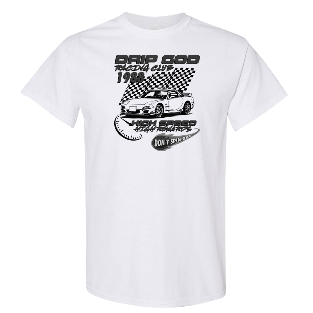 Black Canvas 4s T Shirt | Drip God Racing Club, White