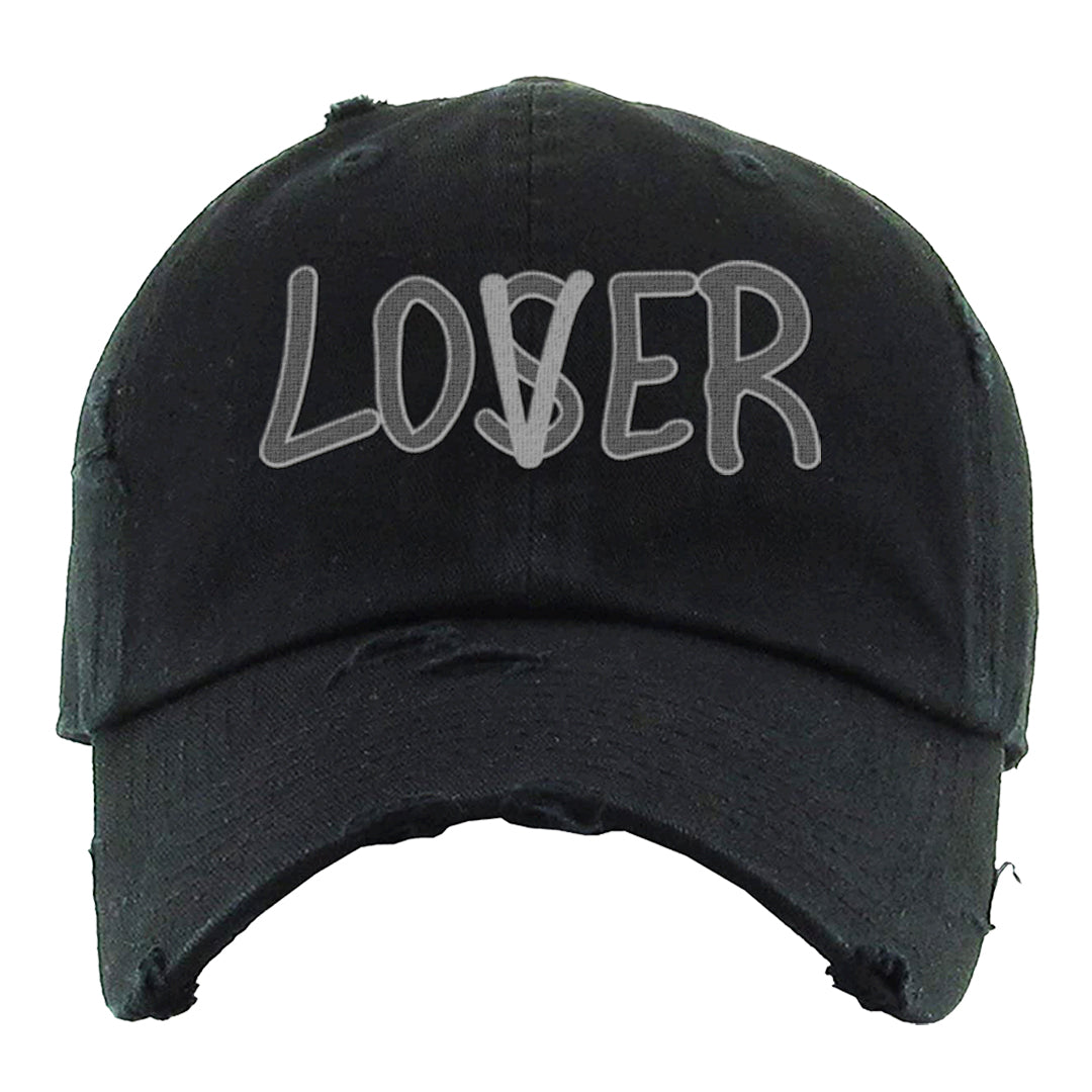 Black Canvas 4s Distressed Dad Hat | Lover, Black