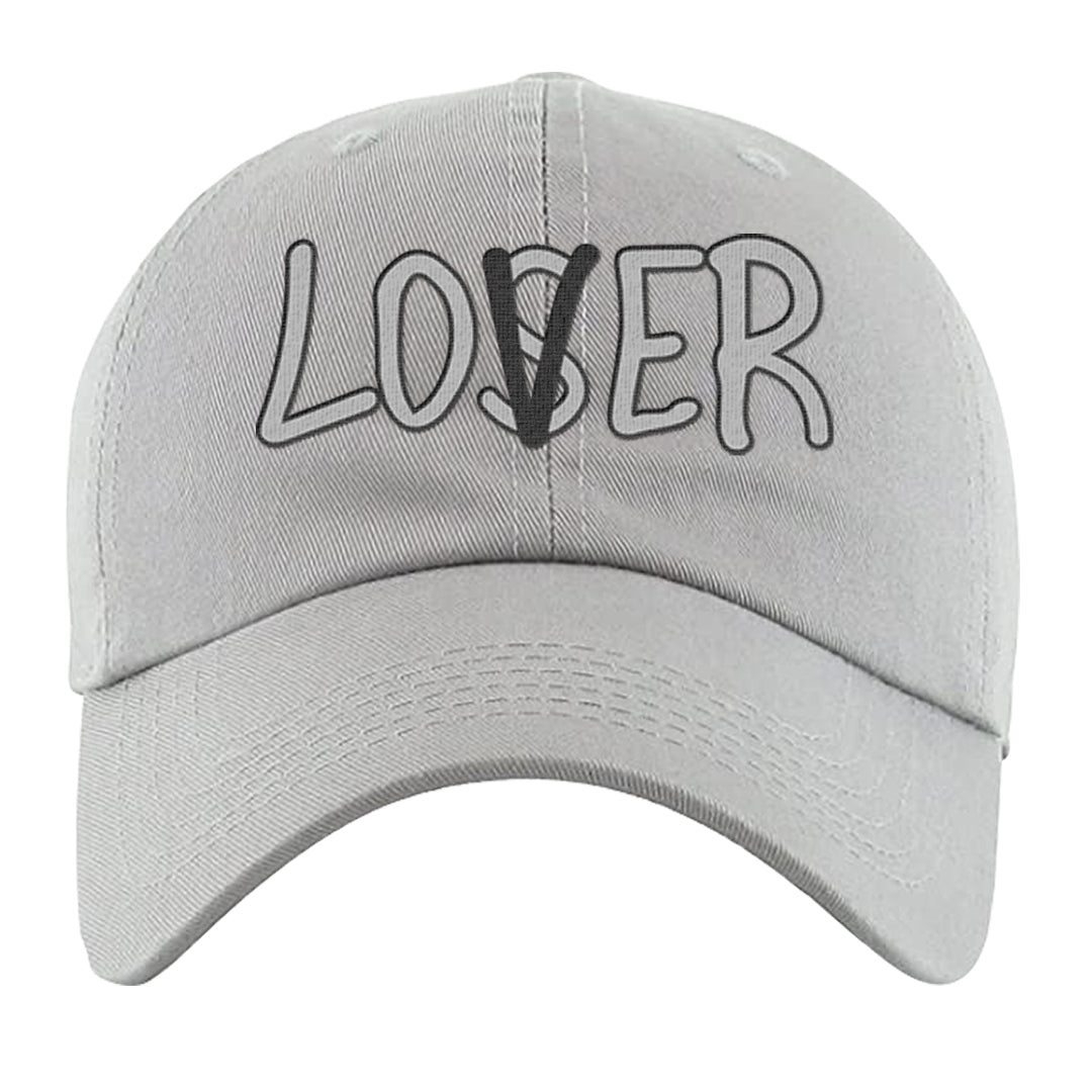 Black Canvas 4s Dad Hat | Lover, Light Gray