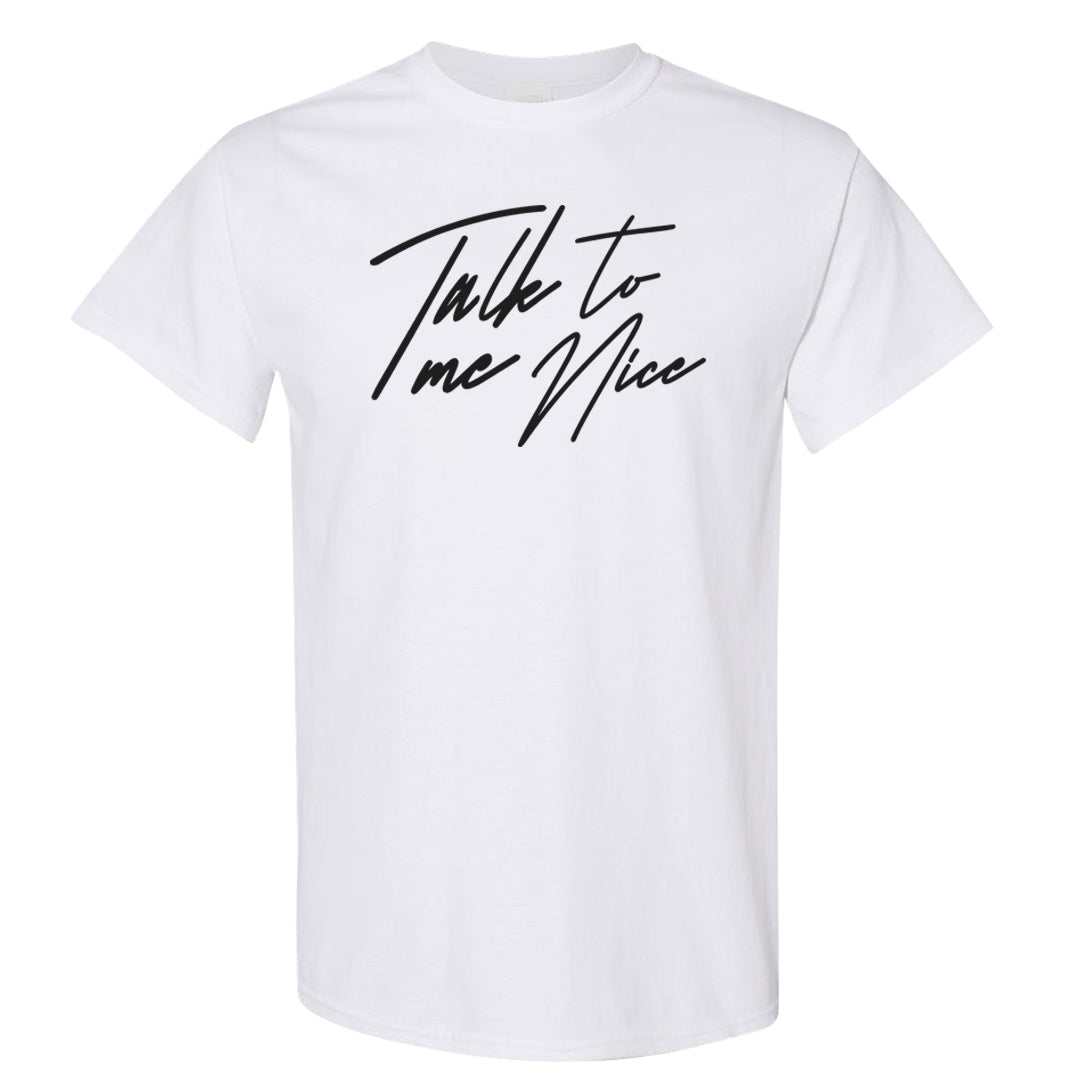 Black Canvas 4s T Shirt | Talk To Me Nice, White