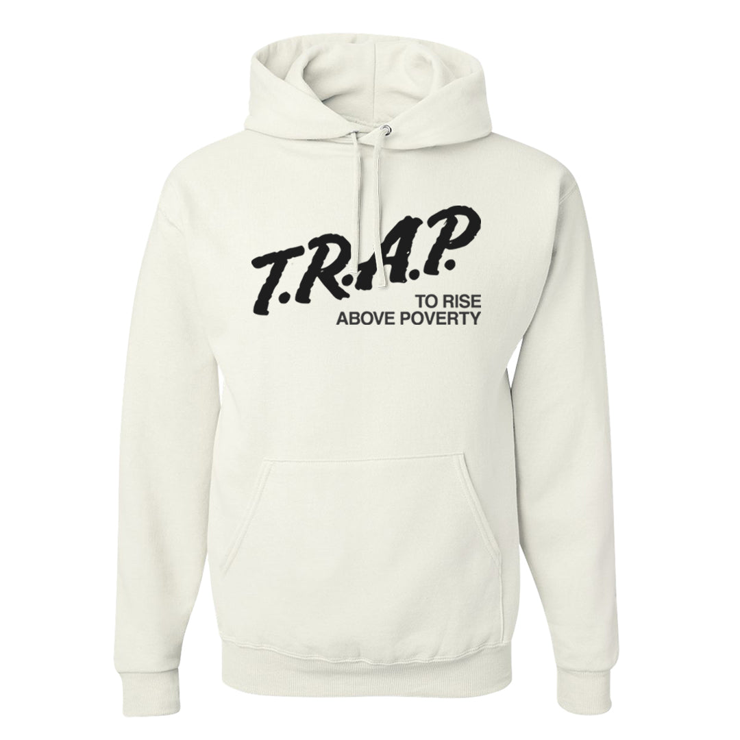 Black Canvas 4s Hoodie | Trap To Rise Above Poverty, White