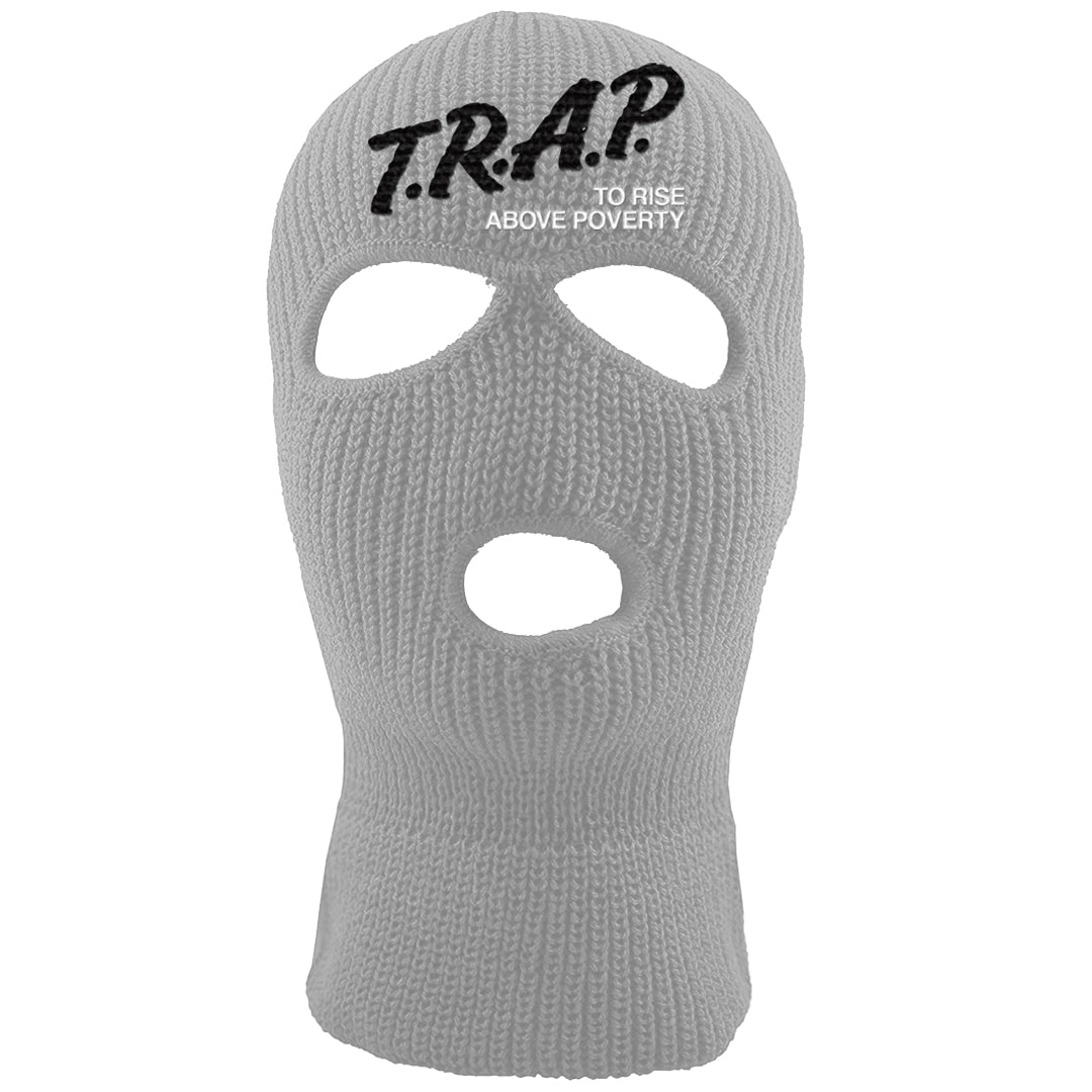 Black Canvas 4s Ski Mask | Trap To Rise Above Poverty, Light Gray
