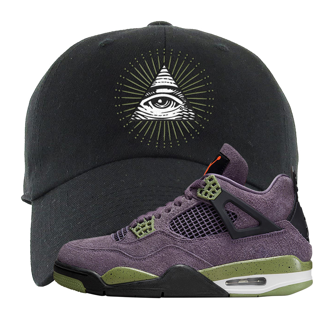 Canyon Purple 4s Dad Hat | All Seeing Eye, Black