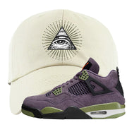 Canyon Purple 4s Dad Hat | All Seeing Eye, White