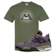 Canyon Purple 4s T Shirt | All Seeing Eye, Military Green