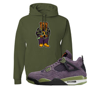 Canyon Purple 4s Hoodie | Sweater Bear, Military Green
