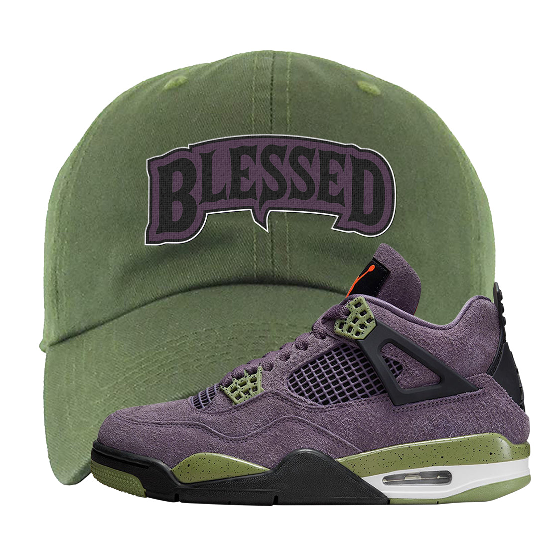 Canyon Purple 4s Dad Hat | Blessed Arch, Olive