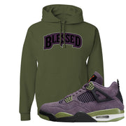 Canyon Purple 4s Hoodie | Blessed Arch, Military Green