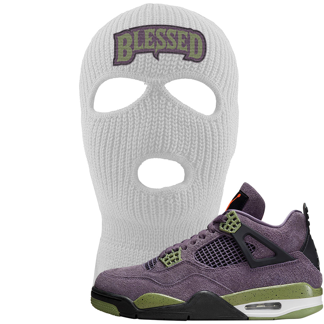 Canyon Purple 4s Ski Mask | Blessed Arch, White