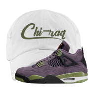 Canyon Purple 4s Distressed Dad Hat | Chiraq, White