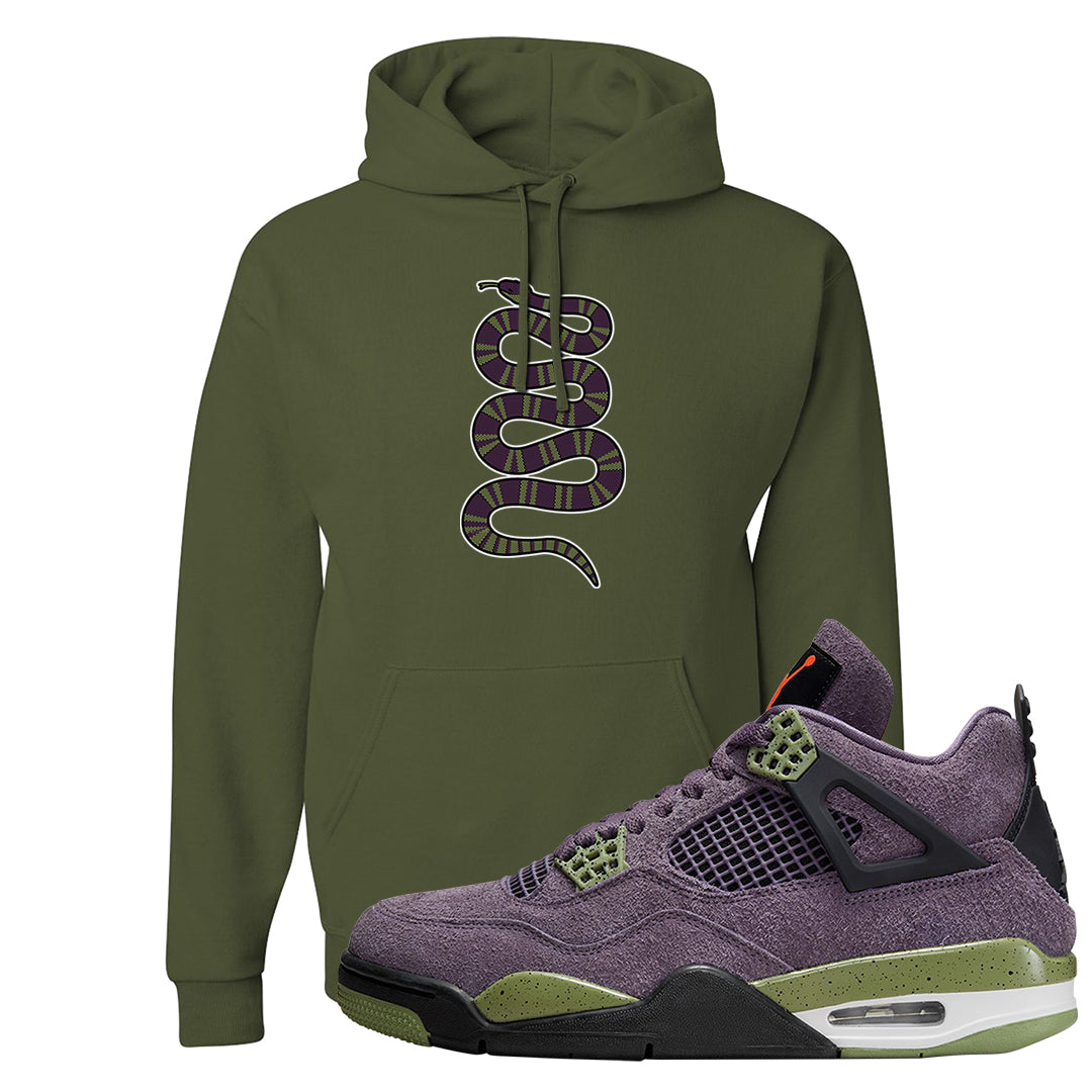 Canyon Purple 4s Hoodie | Coiled Snake, Military Green