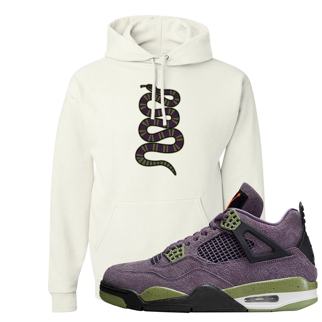 Canyon Purple 4s Hoodie | Coiled Snake, White