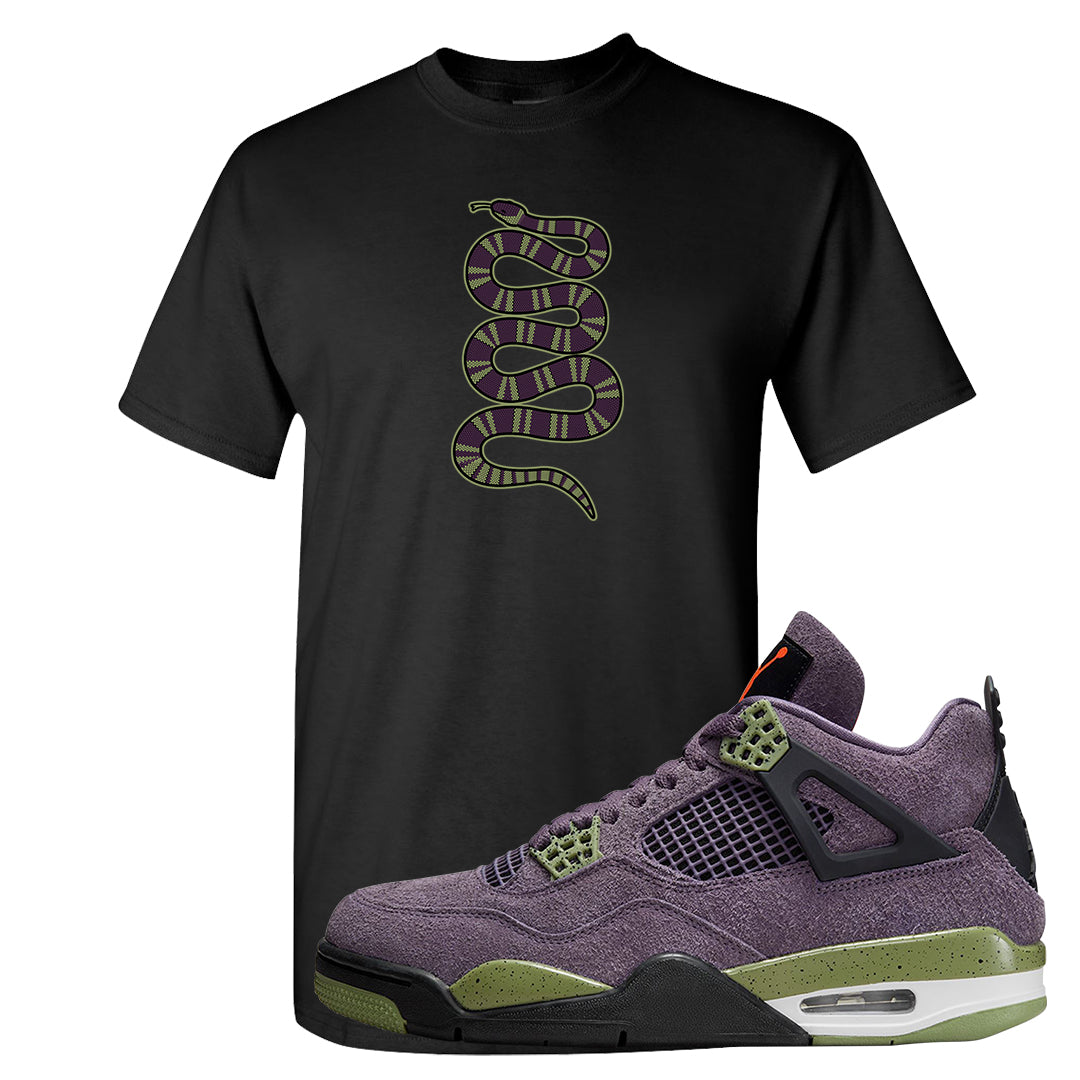 Canyon Purple 4s T Shirt | Coiled Snake, Black